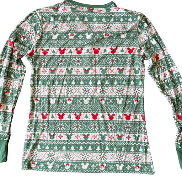 Little Sleepies Disney Pajama Top Mickey Fair Isle Size Medium Bamboo Viscose - Picture 3 of 9